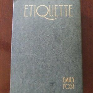 Emily Post, Etiquette 1969 w/ slipcover and signed in 1922, Rare book